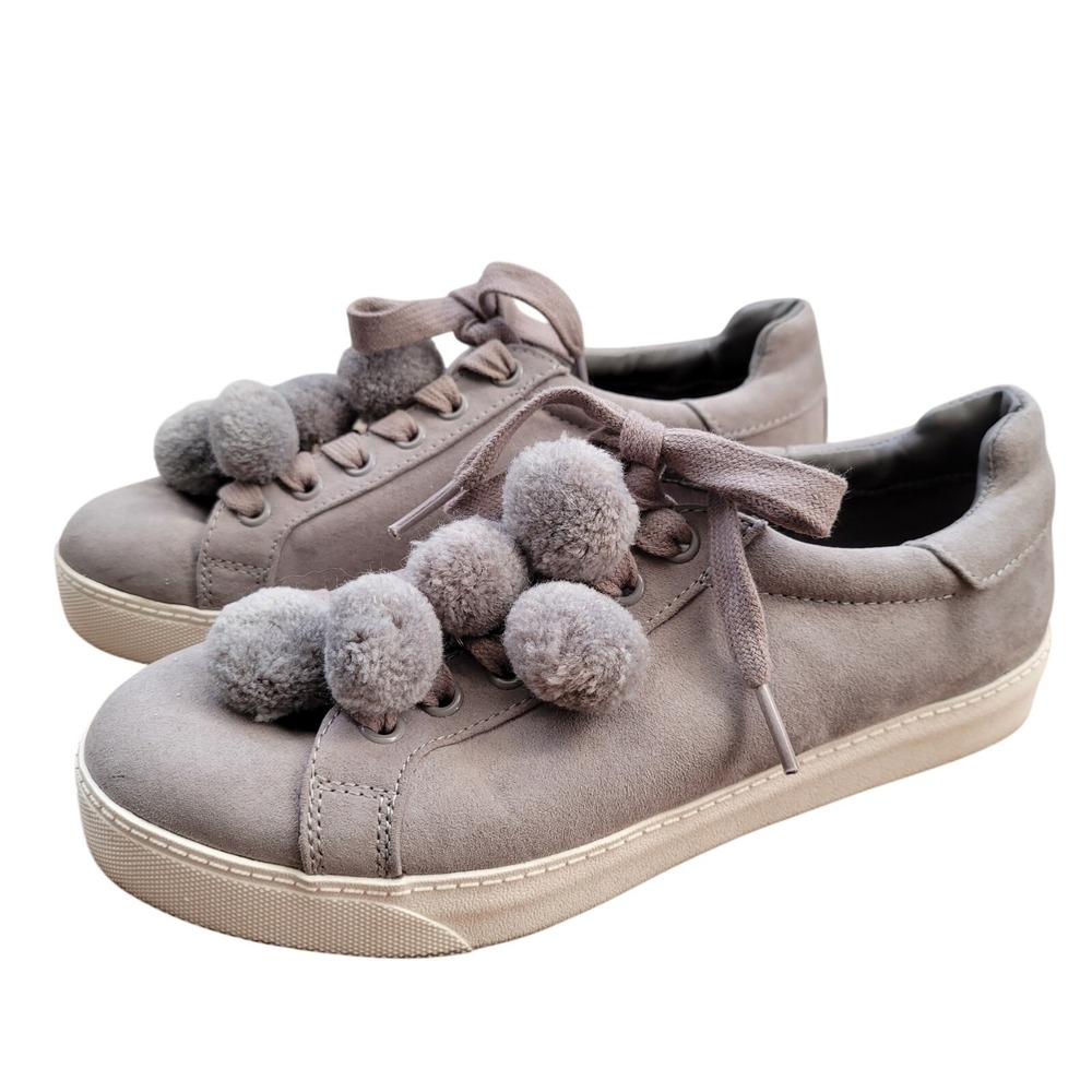 Circus Sam Edelman Sneakers Womens 6.5 Lace up Gray‎ Pom Pom